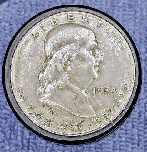 1954-S 50C Franklin USA Half Dollar - 90% Silver - Nice Coin