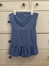 Altar’d State Women’s Blue Strapless Dress Romper S