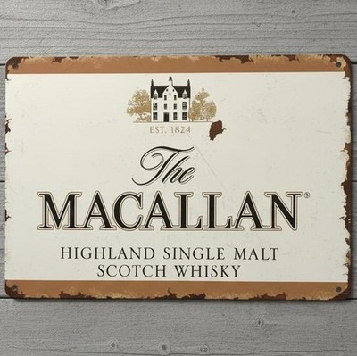 The Macallan Scotch Whiskey 8 x 12 Vintage Novelty Metal Sign Made In USA New!