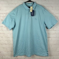 NWT Tommy Bahama Leisure Tech Size Large Marlin Polo Short Sleeve Shirt Blue