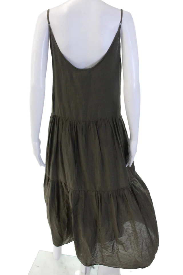 Velvet by Graham & Spencer Women Maxi Slip Dress Green Silk Size S - Image 3 of 4