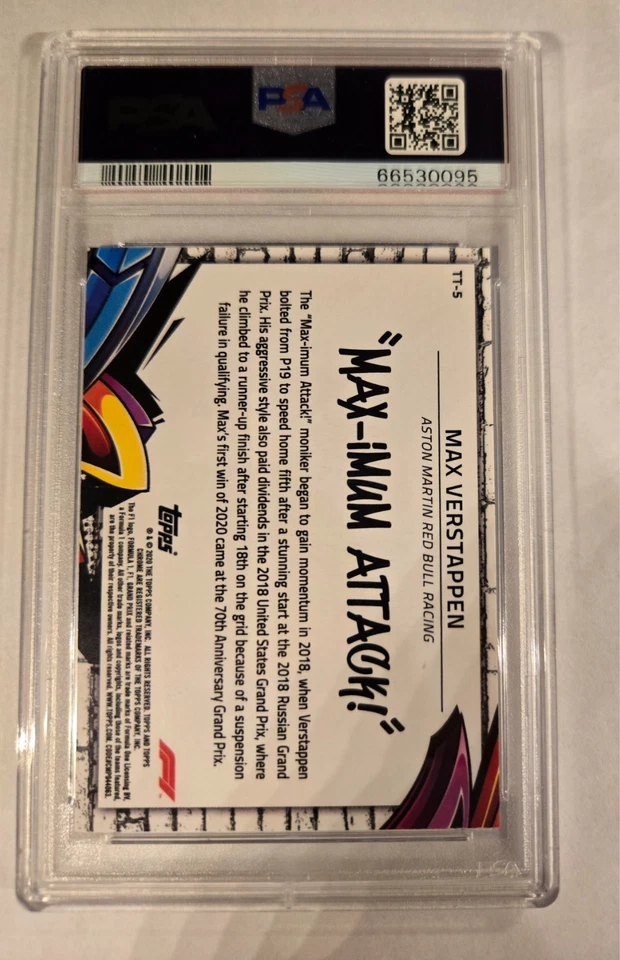 2020 Topps Chrome F1 Max Verstappen Track Tags  #5 PSA 10 - Image 2 of 2