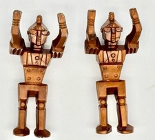VTG 1950's Ajax Archer 4" Space ROBOTS Hard Plastic Figures Lot 2 - VGC