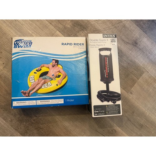 Intex Rapid Rider Tube + Double Quick II Hand Pump Bundle – New in Box