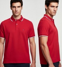 Men Tommy Hilfiger Regular Fit Polo Shirt Red Medium NWT