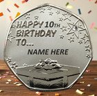 Happy 10th Birthday Gift (Your PERSONALISED NAME On Coin) Son/Daughter Present .