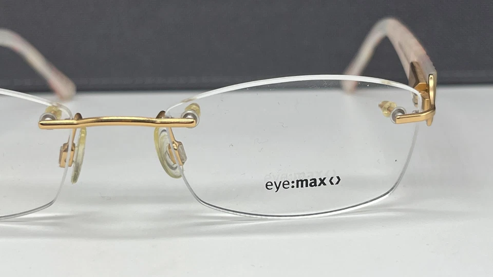 Brille Herren Damen eckig gold randlos Eye max KT 5737 bunt orange gelb - Bild 2 von 4