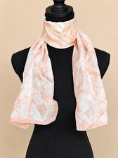 Vintage Sacha 100 Silk Floral Scarf Pink Ivory Made Korea Oblong 12x48