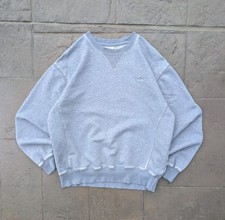 Russell Athletic Vintage Blank Crewneck Sweatshirt Grey Distressed Faded Minimal