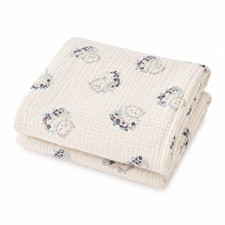 Aden  Anais Muslin Baby Blanket 40x40 Owl Print Swaddle Receiving Blanket