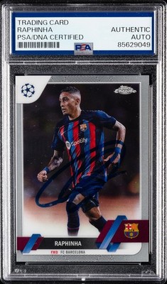 2022-23 Topps UCC Chrome #164 Raphinha Signed Barcelona PSA AUTHENTIC AUTO