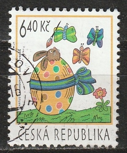 Tschechien 2003 - 6,40 Kč - Easter Egg - Hasen | Schmetterlinge | Insekten