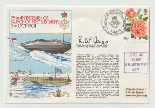 2/10/1976 UK GB Cover - 75th Anniversary Launch of First Submarine - HANDSIGNED