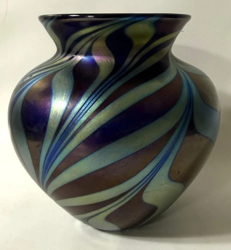 Original L.C. Tiffany Favrile Baluster Glass Vase