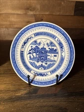 19th Century Blue & White Canton China 7” Desert Plate