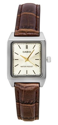 Casio Standard Analog Leather Strap Ivory Dial Quartz LTP-V007L-9E Womens Watch