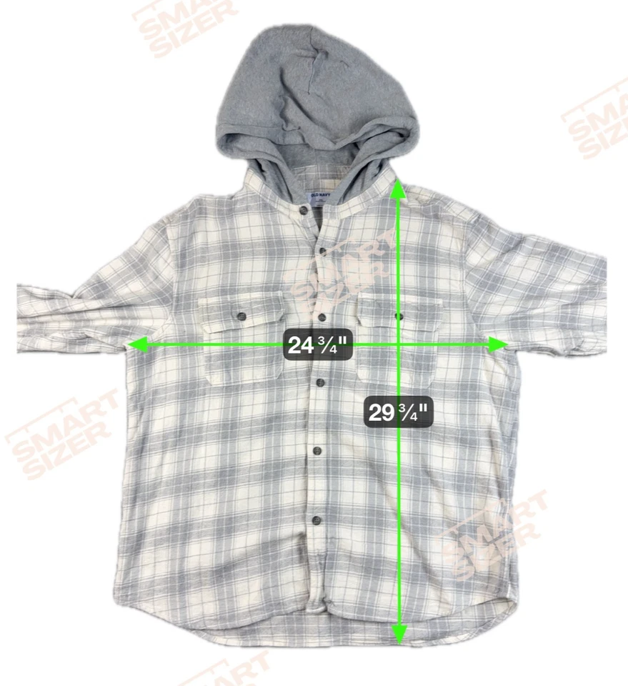 Camisa Para Hombre Gris Franela a Cuadros Con Capucha Abotonada Talla 2XL Acogedora Informal Cazadora Foto 3 de 4