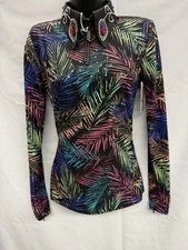 Western Show Shirt- Horsemanship Shirt By Western Collection - Neon Leafs