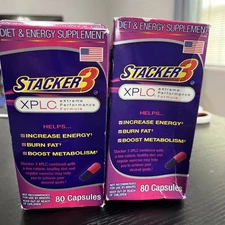 Stacker 3 XPLC 80 Capsules/Bottle (Lot of 2X Bottles) =160 Capsules