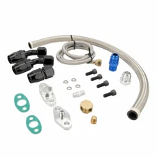 Oil Feed Oil Return Drain Line Hose Kit On T3 T4 T70 T66 T04E Turbo Turbocharger