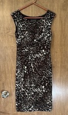 Connected Apparel Animal Print Sleeveless Dress with Wrap Style Skirt