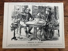 1911 cartoon print - the non militant suffragist ! sermons in stones .