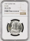 1959 NGC MS 64 FBL "Goiter" FS-402 Franklin Half-Nice Coin!!!