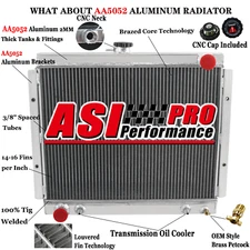 ASI 3 ROW ALUMINUM RADIATOR FOR 1984-1995 TOYOTA PICKUP 4 RUNNER SR5 2.4L l4 AT