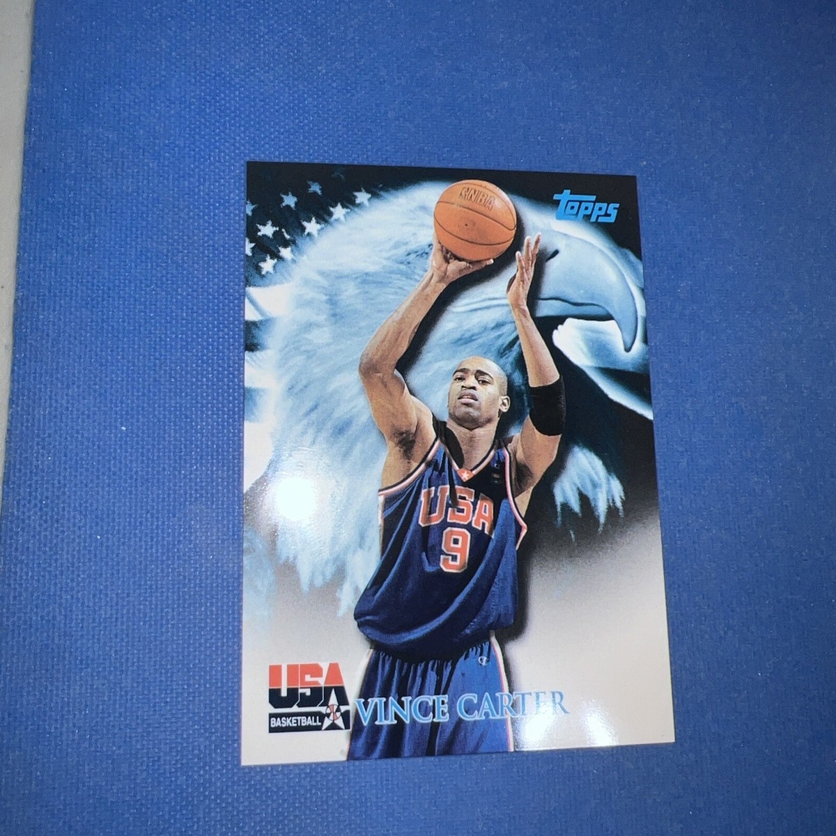 2000 Topps VINCE CARTER #76 USA Basketball USA Flag / EAGLE
