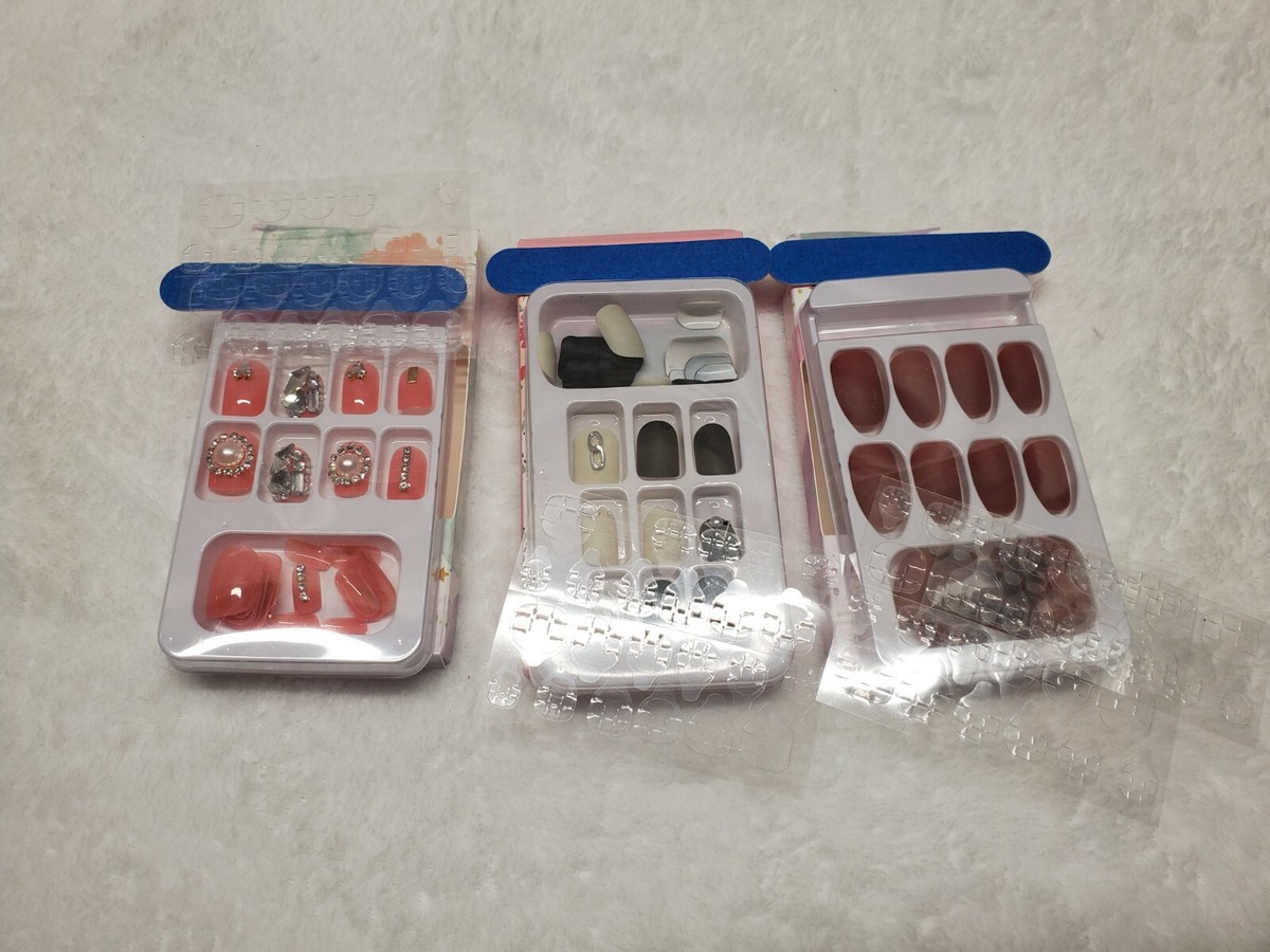 PaintLab Press-On Nails Manicure Kit, Silver Glitter, 24