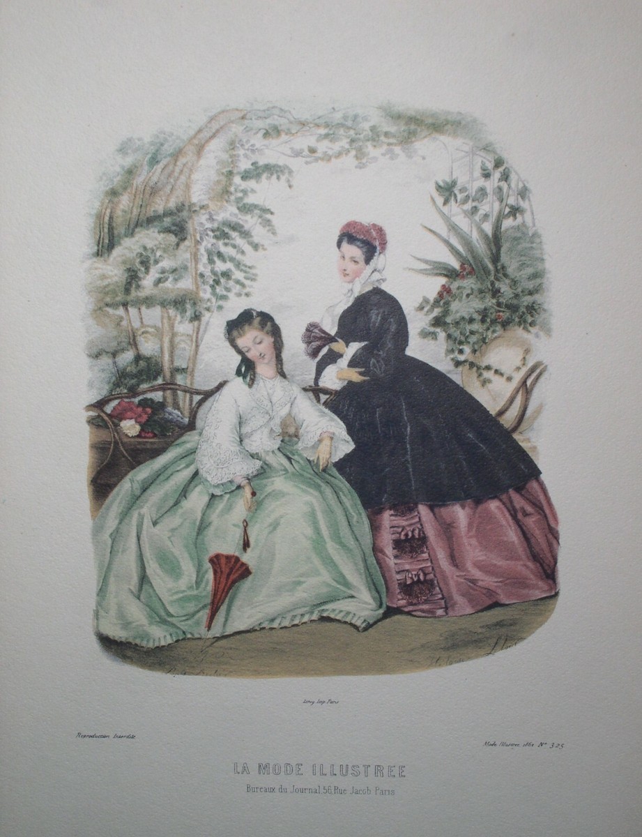 La Mode Illustree Antique Fashion Print~ca 1862, No 325~14