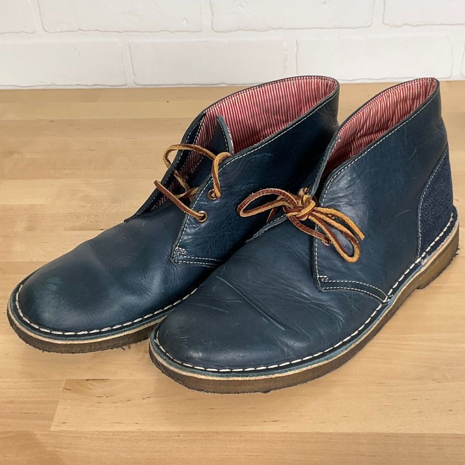 Clarks x Herschel Desert Boots Men 10M Navy Blue Leather  display picture 3