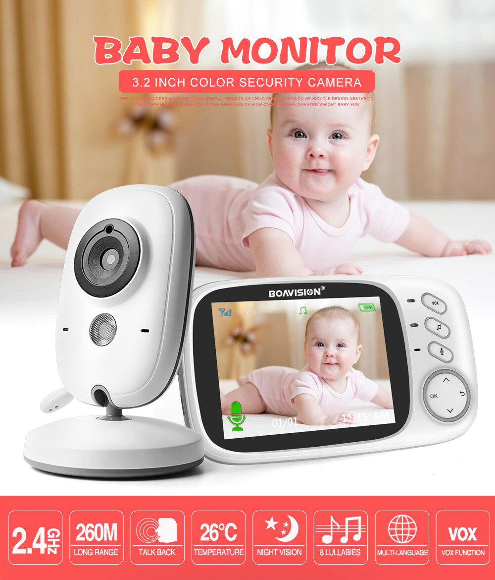 Wireless Baby Monitor with Auto Night Vision and Sound Alerts-image