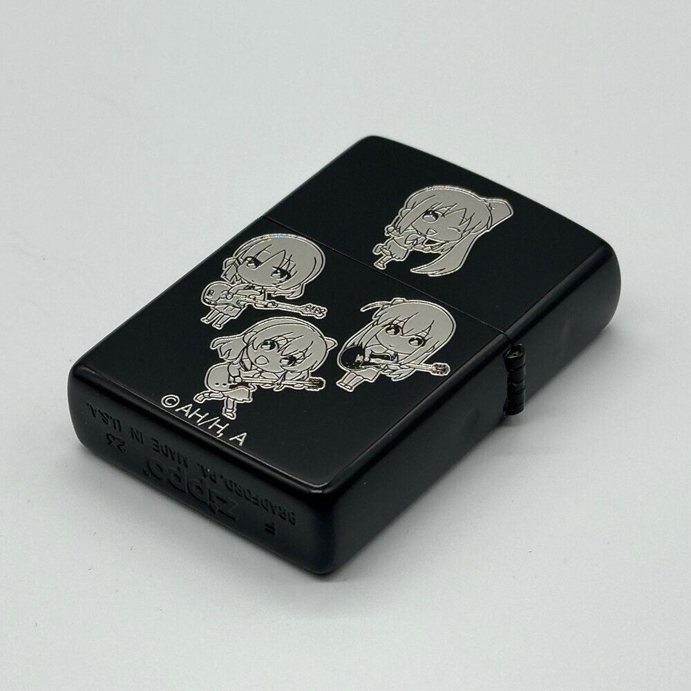 Zippo Bocchi The Rock SD Characters Girls Black 3 Sided Zippo Bocchi The Rock SD Characters Girls Black 3 Sided