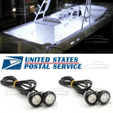 WHITE LED BOAT PLUG LIGHT GARBOARD BRASS DRAIN 3/4" NPT MARINE UNDERWATER FISH