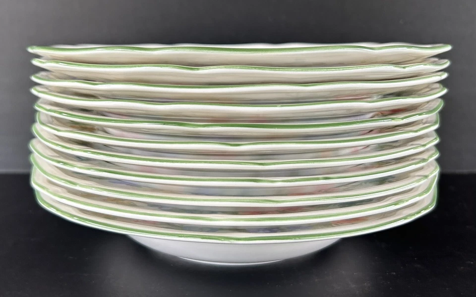 Juego de 11 cuencos de sopa antiguos de porcelana de jardín Mikasa borde ancho 9 1/4" Foto 3 de 4