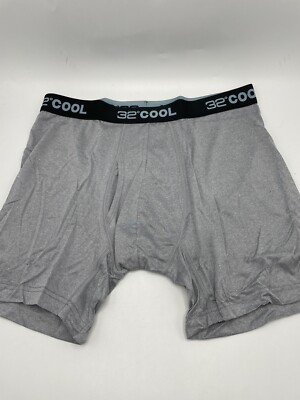 32 Degrees Men's Cool Active Boxer Briefs Underwear Grey