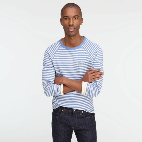 J. Crew Double-Knit Mens L/S Raglan 