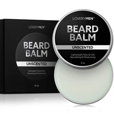 Unscented Beard Balm 4oz All-Natural with Argan Oil Conditioning & Styling Wax