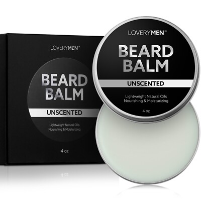 Unscented Beard Balm 4oz All-Natural with Argan Oil Conditioning & Styling Wax