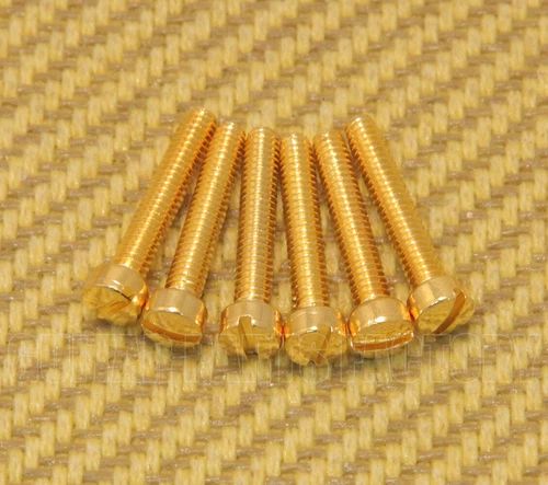 GS-5453-002 Set of 6 Gold USA Humbucker Guitar Pickup Pole Piece Screws