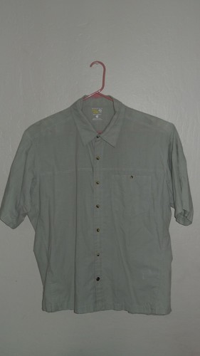 Mens Mountain Hardwear Short Sleeve Button Up Shirt Size XL Tan - Picture 2 of 6