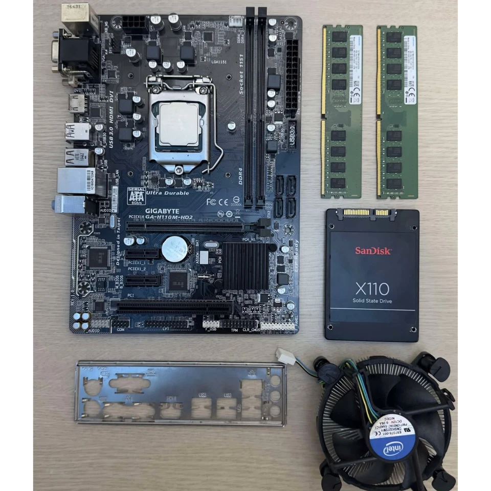 COMBO GIGABYTE H110M- HD2 Motherboard With i5-6400 CPU 16GB RAM 128GB SSD - Image 3 of 3
