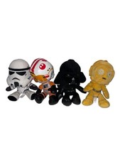 Disney Mattel STAR WARS Plush Lot Darth Vader Stormtrooper Luke Skywalker C3P0