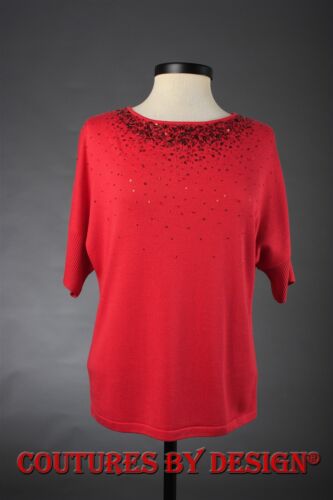St John Knits Silk Cashmere Beaded Sweater Grenadine Sz Petite NWT MSRP $595