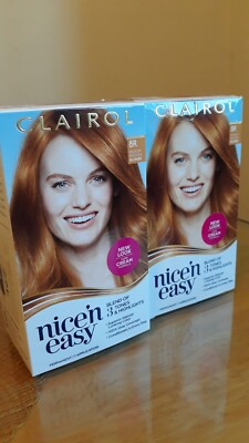 2 CLAIROL Nice'n Easy #8R MEDIUM REDDISH BLONDE Permanent Natural Hair Color NEW