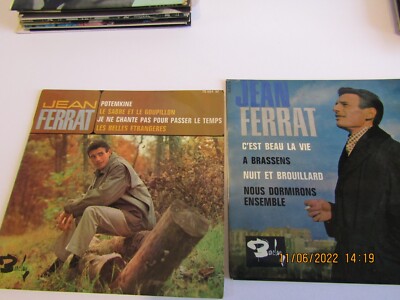 5-45 RPM-7''-EP-PS-JEAN FERRAT-LES MERCENAIRES-LA MONTAGNE-POTEMKINE-C'EST BEAU-