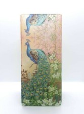Milchglas edle Pfau Tischlampe ohne Sockel Handarbeit Geschenk Decoupage Dec