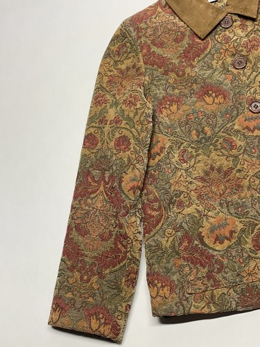 VTG Floral Tapestry Artsy Button Front Jacket Size M Boho 90s Y2K Fall Autumn - Picture 6 of 24
