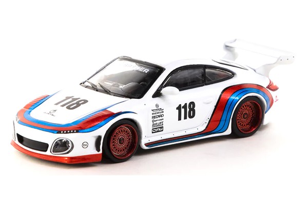 Tarmac T64-TL053-WRB Porsche 997 Old & New Weiss/Rot/Blau 1:64 Modellauto-image